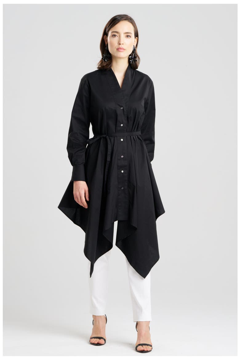 COTTON POPLIN Handkerchief Shirt, Main, color, BLACK