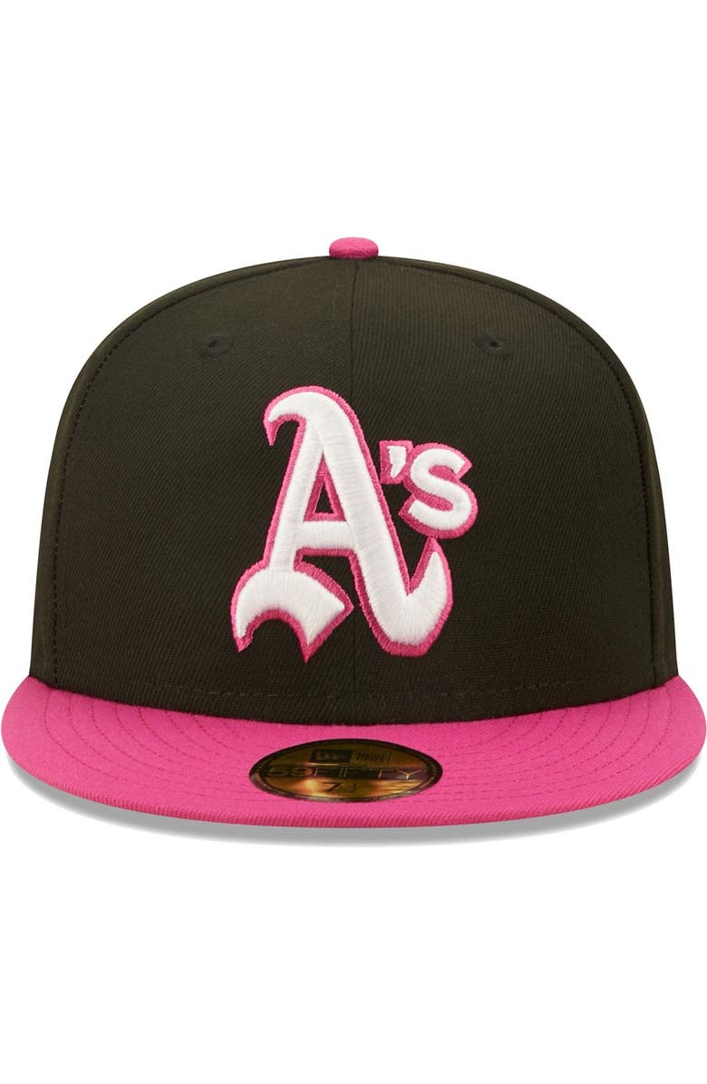 New Era Men's New Era Black/Pink Oakland Athletics 1972 World Series Champions  Passion 59FIFTY Fitted Hat, Alternate, color, 