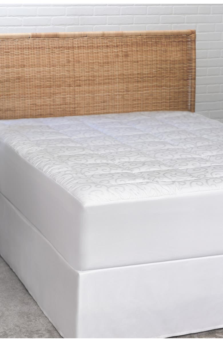 Allied Home Climarest Candice Olson Full Cotton Jacquard Waterproof Mattress Pad, Main, color, White
