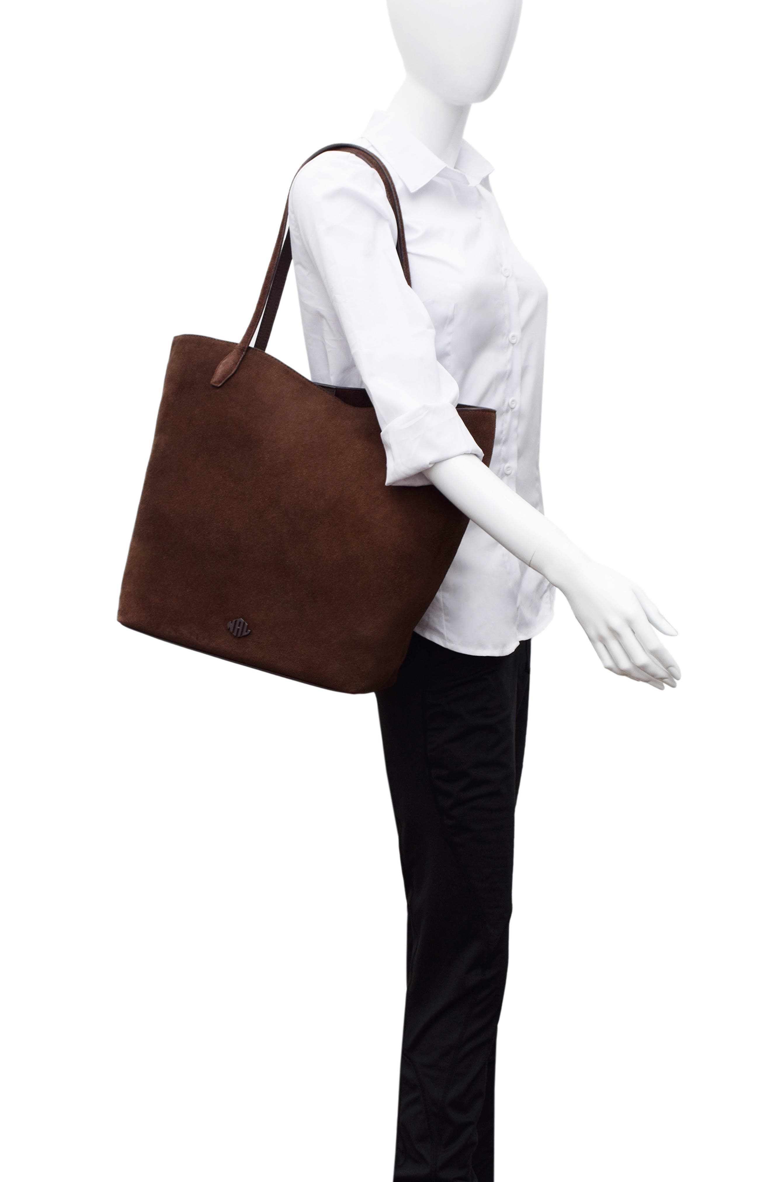 New Amsterdam Leatherworks Asher Large Leather Tote Bag, Alternate, color, Espresso