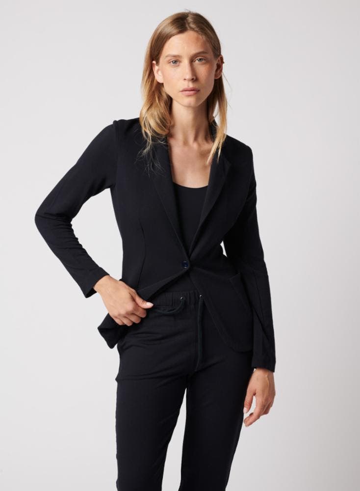 Soft Touch Metallic One Button Blazer