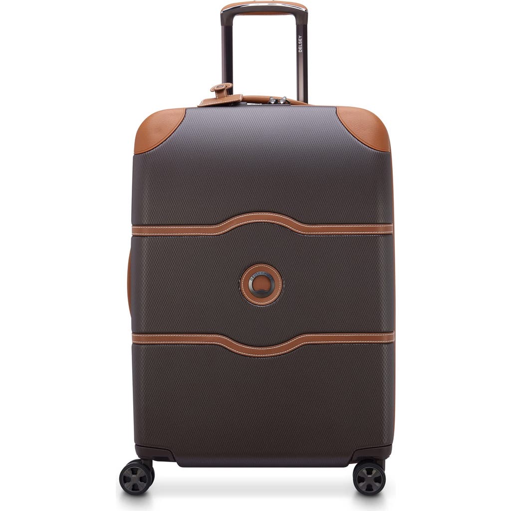 Delsey Paris Chatelet Air 2.0 Checked-medium 24 Inch Hardside Luggage With Spinner Wheels In Brown