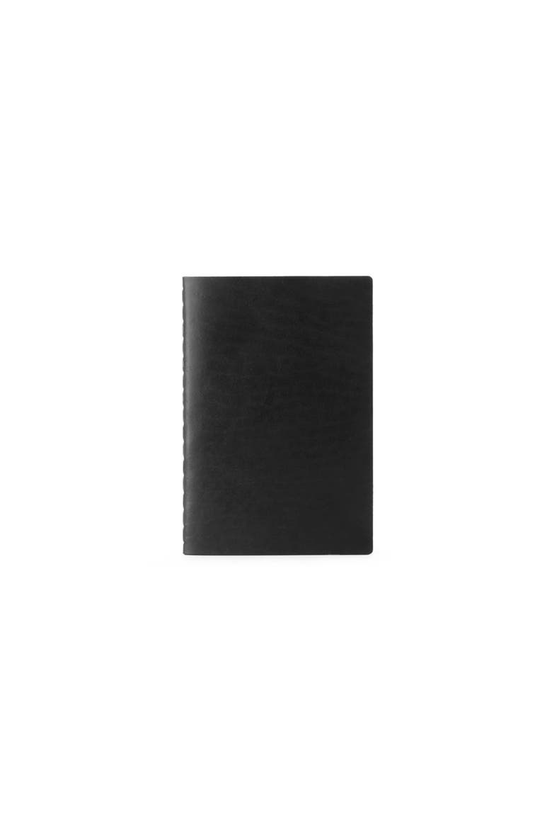 Medium Leather Notebook, Main, color, BLACK