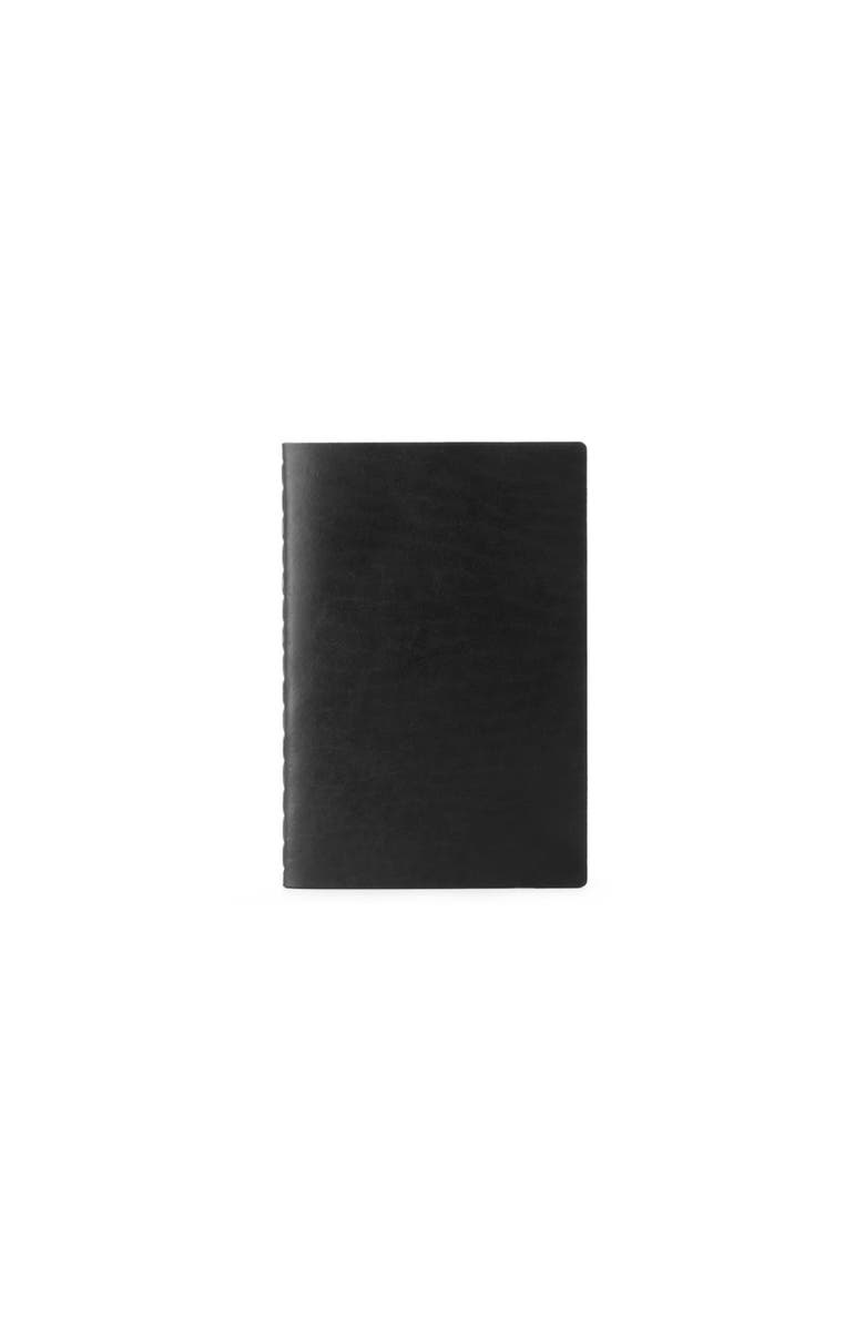 Ezra Arthur Medium Leather Notebook, Main, color, Black