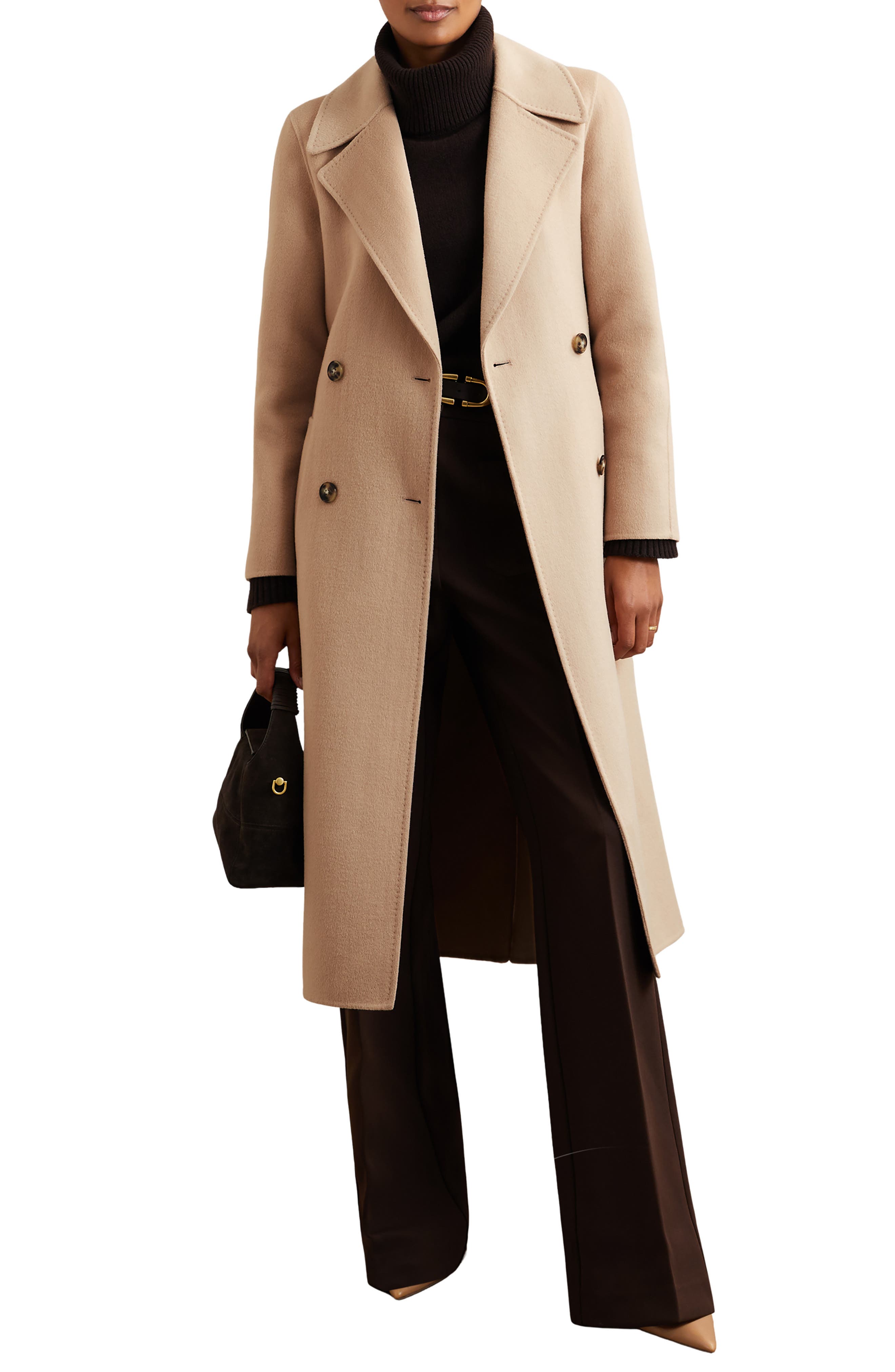 Rene Double Breasted Wool Blend Coat