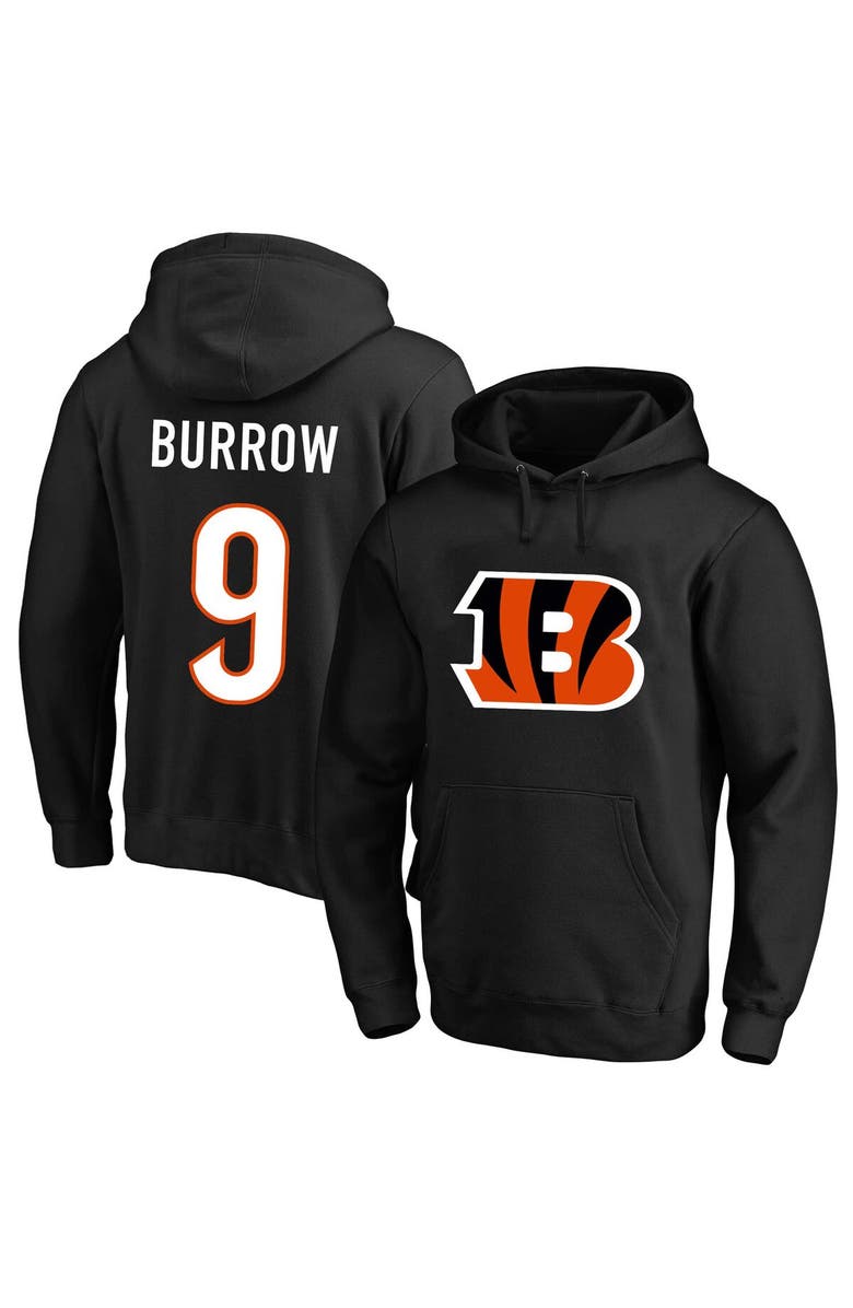 FANATICS Men's Fanatics Branded Joe Burrow Black Cincinnati Bengals Big & Tall Fleece Name & Number Pullover Hoodie, Main, color, Black