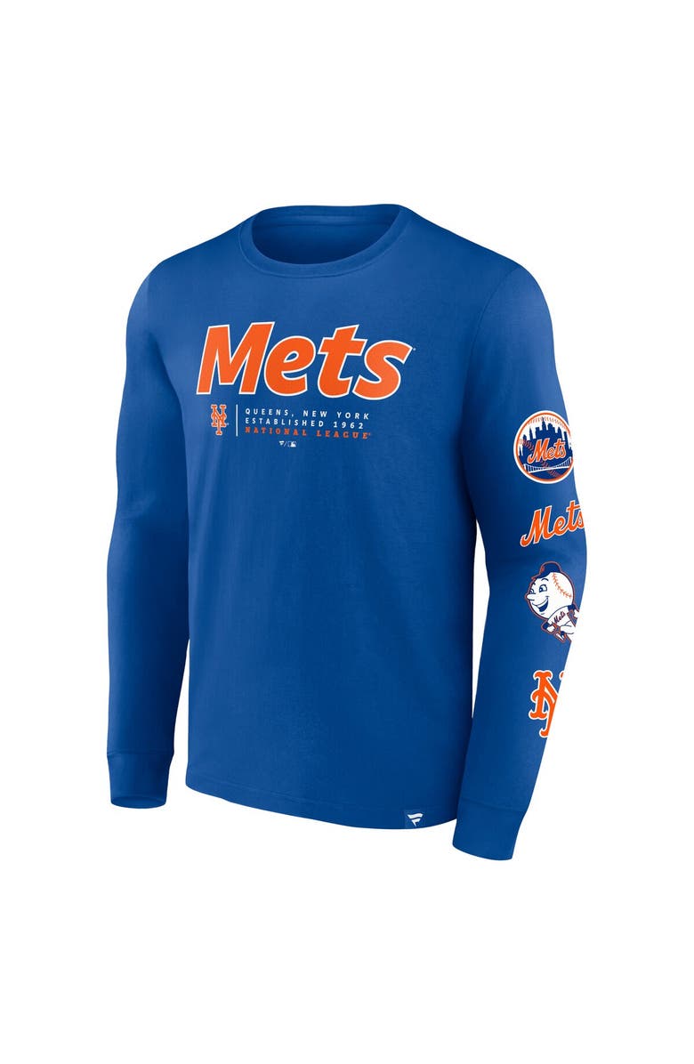 FANATICS Men's Fanatics Branded Royal New York Mets Strike the Goal Long Sleeve T-Shirt, Alternate, color, 