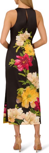 Printed Satin Cocktail Dress