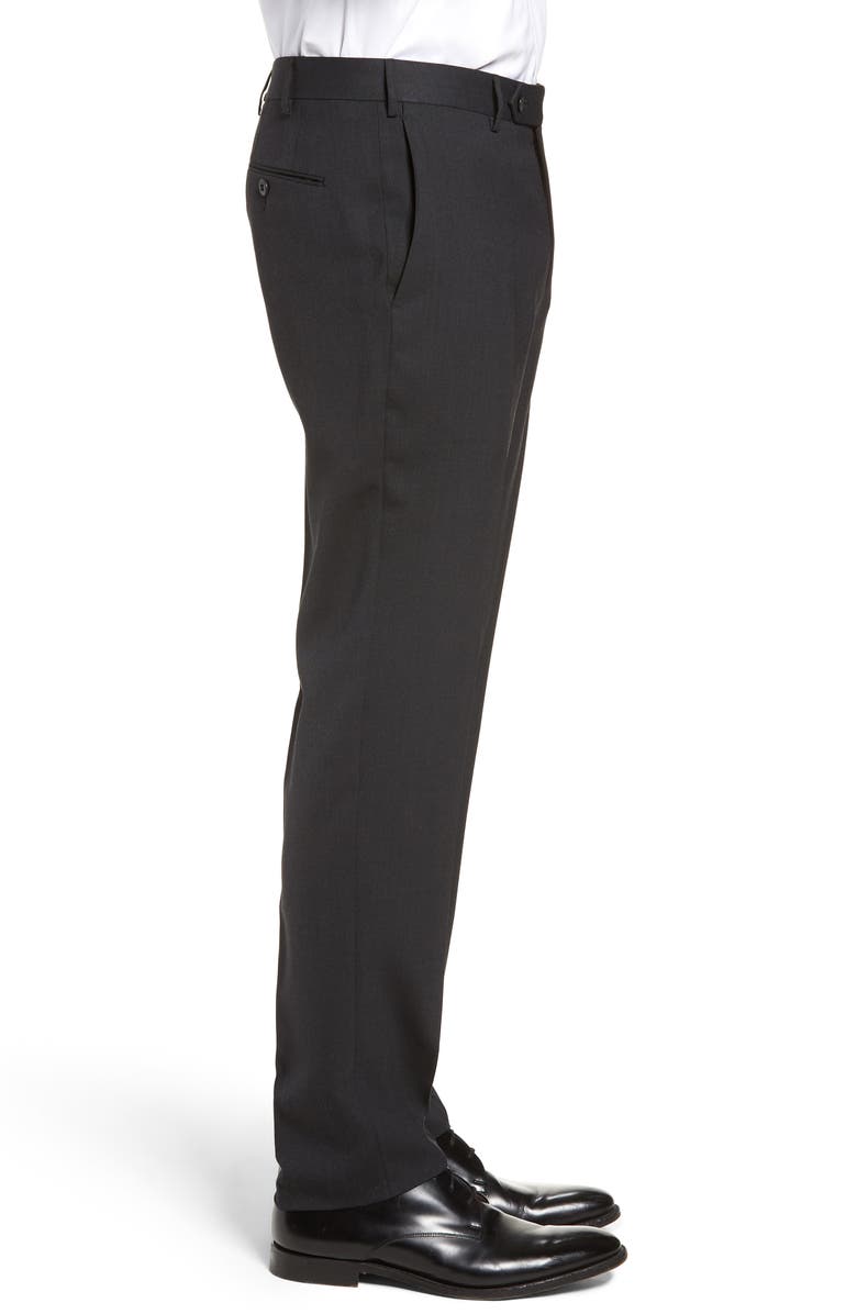 Zanella Curtis Flat Front Stretch Wool Blend Trousers, Alternate, color, 