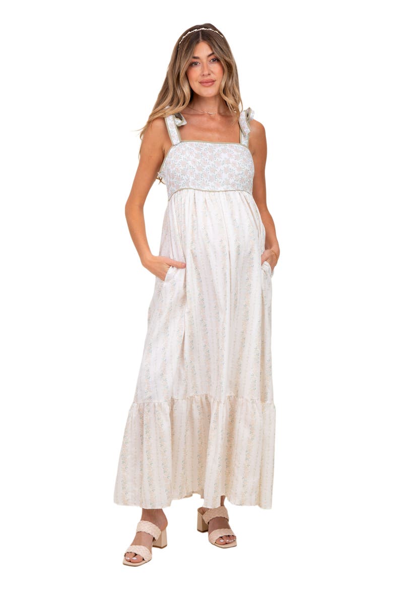 Floral Cotton Dress, Main, color, Peach