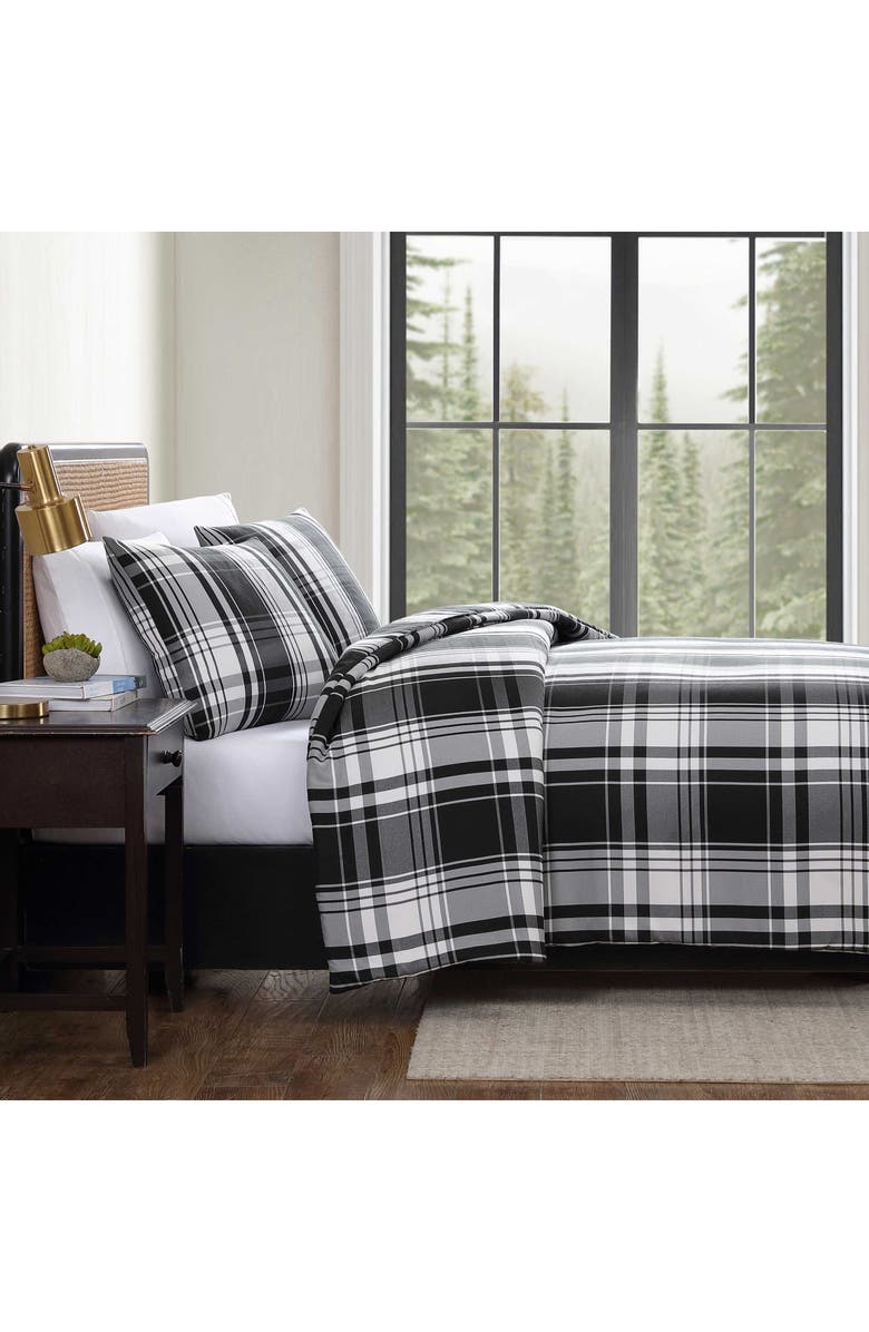 Eddie Bauer Saddle Mountain Plaid Comforter Set, Alternate, color, Black