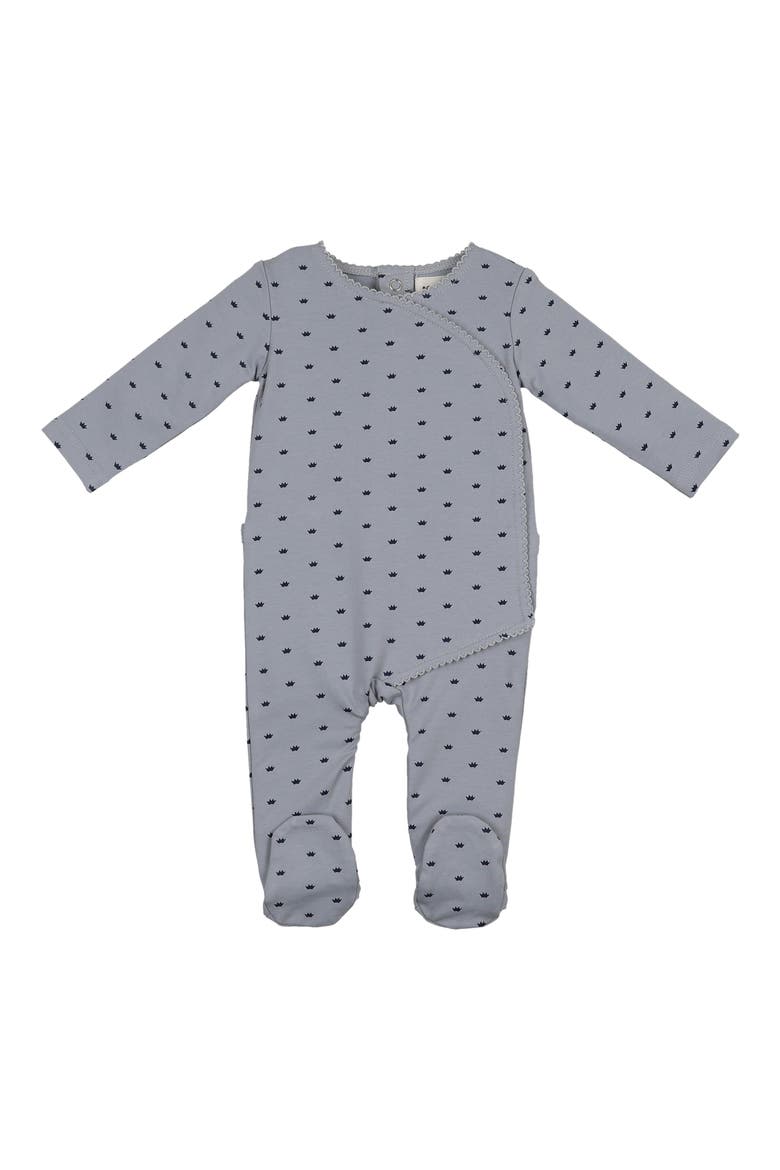 Crown Wrap Cotton Blend Footie, Main, color, SKY BLUE