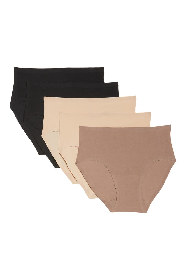 Soft Stretch 5-Pack Seamless Hipster Briefs, Main, color, MULTI