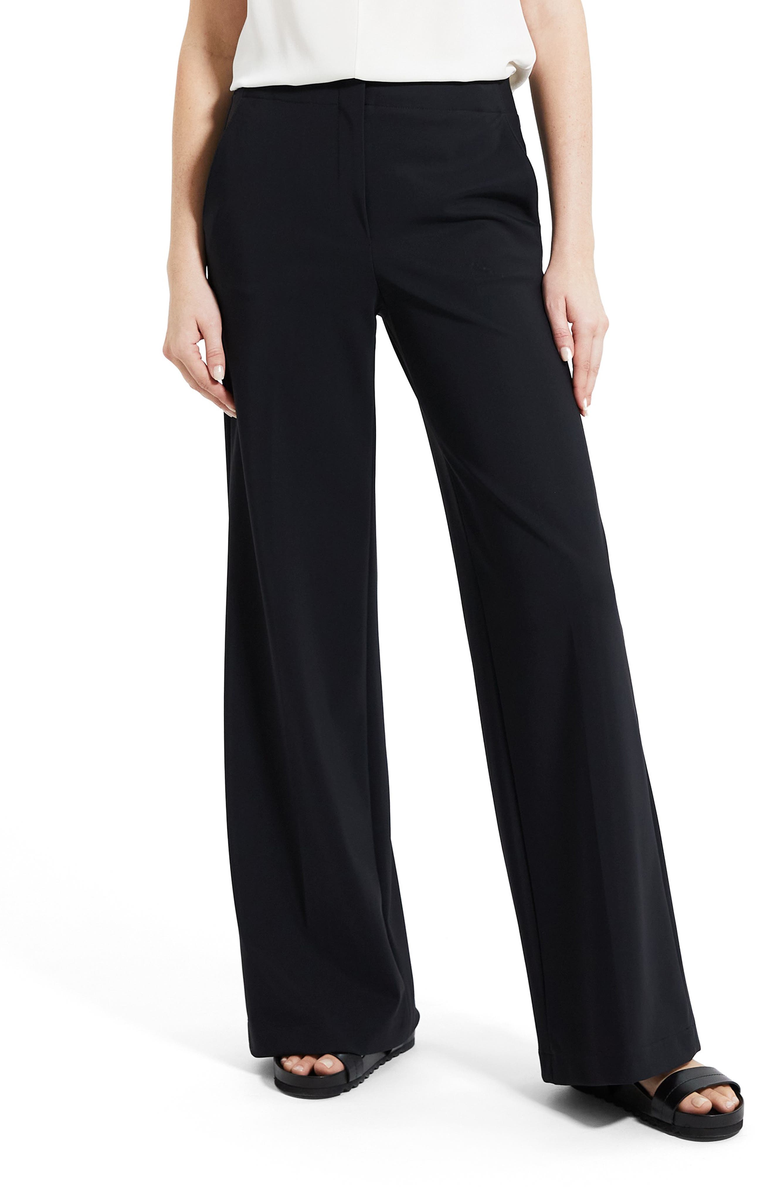 Clean Front Wide Leg Precision Ponte Knit Pants