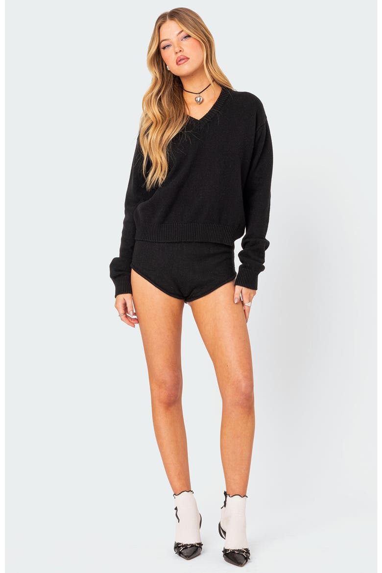 Comfort Club Oversize Crop Sweater, Alternate, color, BLACK