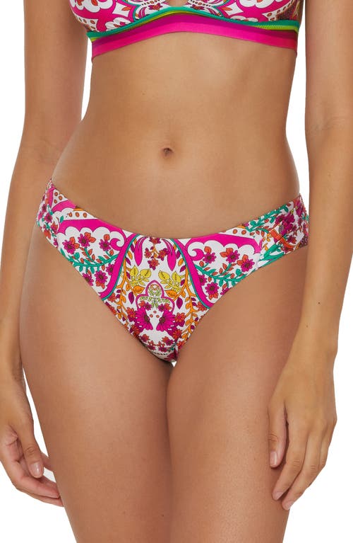 Trina Turk Hawaiian Side Tab Hipster Bikini Bottoms in Pink Multi 