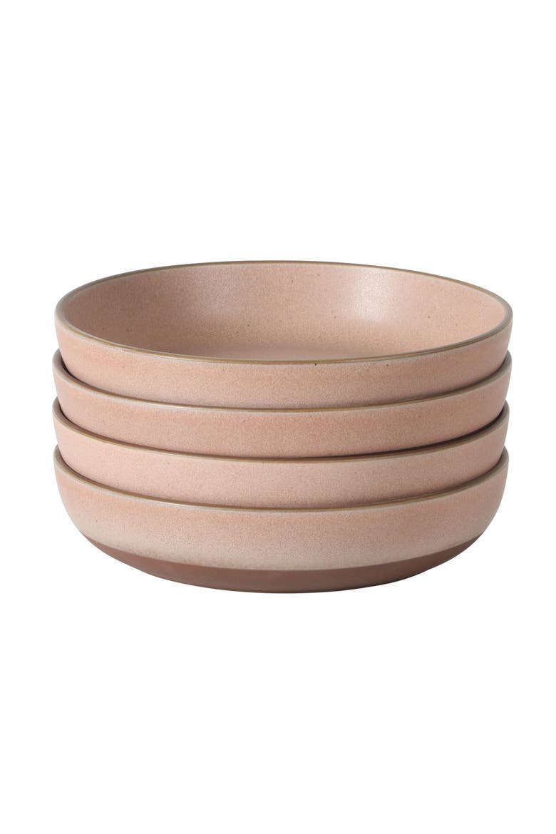 William Crest 4-Piece Reactive Glaze Stoneware Dinner Bowl Set, Main, color, Pink