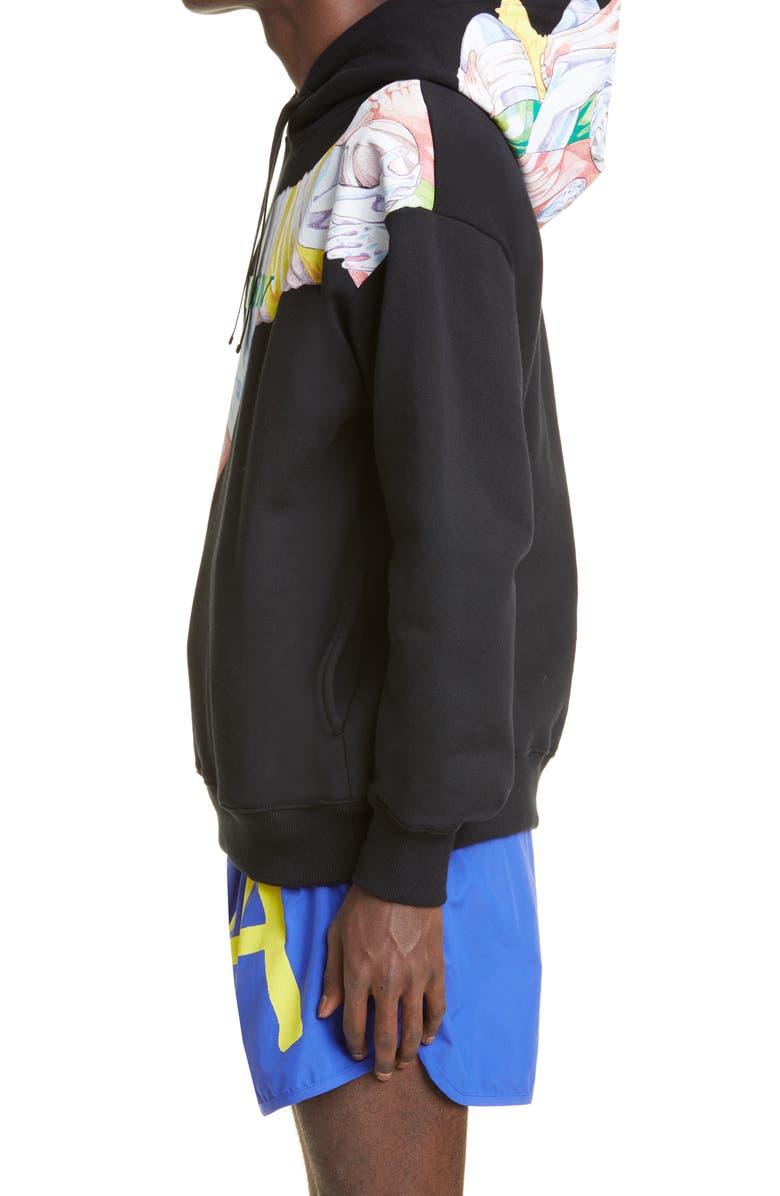 JW Anderson x Pol Anglada Embroidered Rugby Team Graphic Hoodie, Alternate, color, 