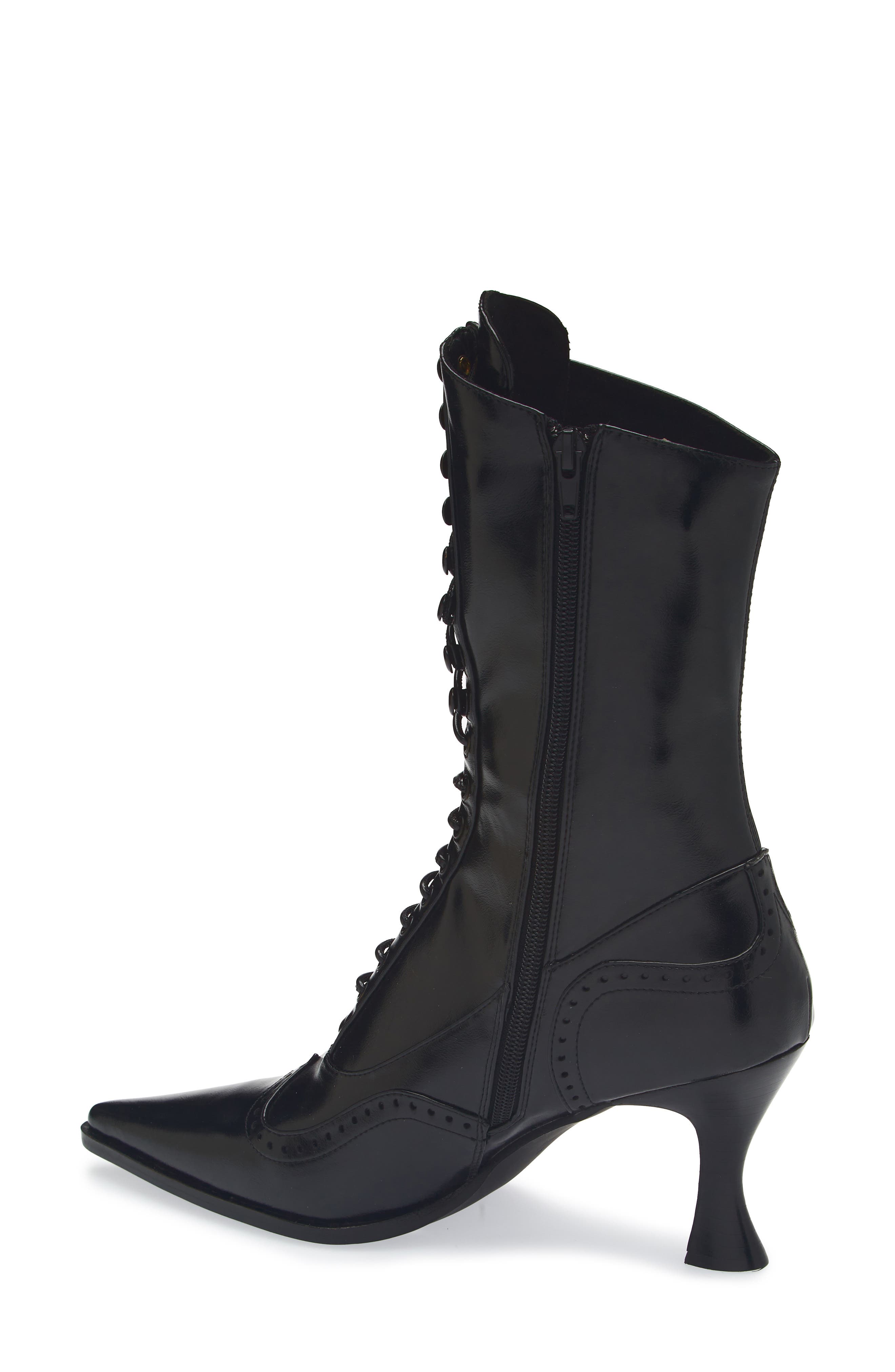 Jeffrey Campbell Pollitt Pointed Toe Lace-up Wingtip Boot, Alternate, color, Black