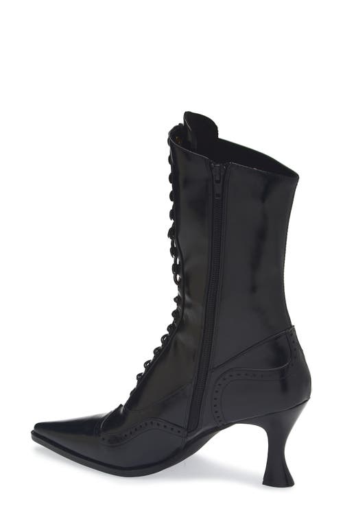 Jeffrey Campbell Pollitt Pointed Toe Lace-up Wingtip Boot In Black