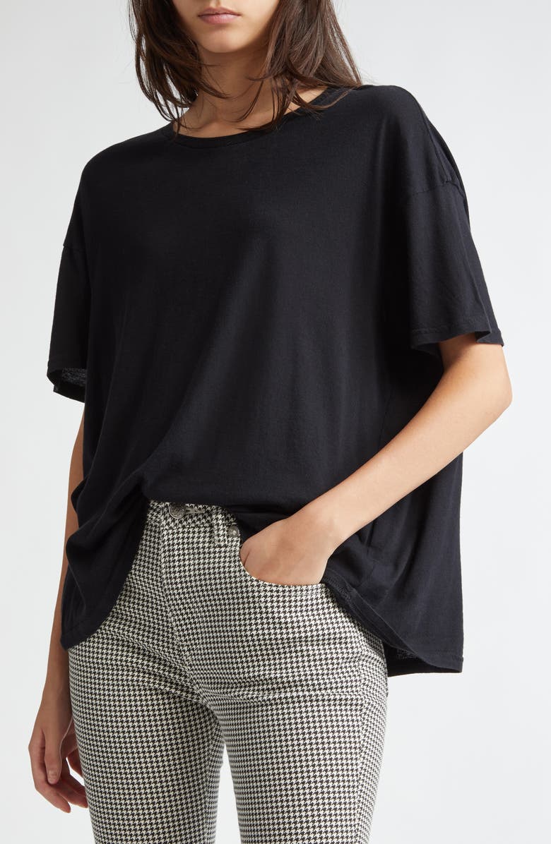 R13 Boxy Seamless Cotton & Cashmere T-Shirt, Alternate, color,