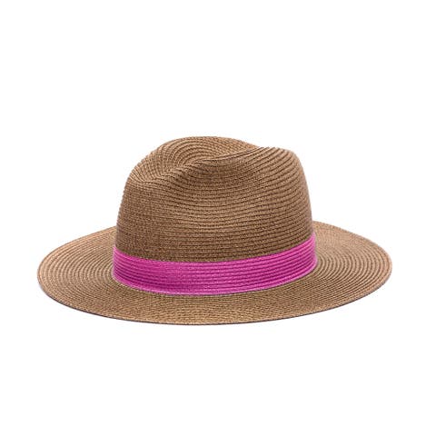 Portofino pink trimmed straw hat