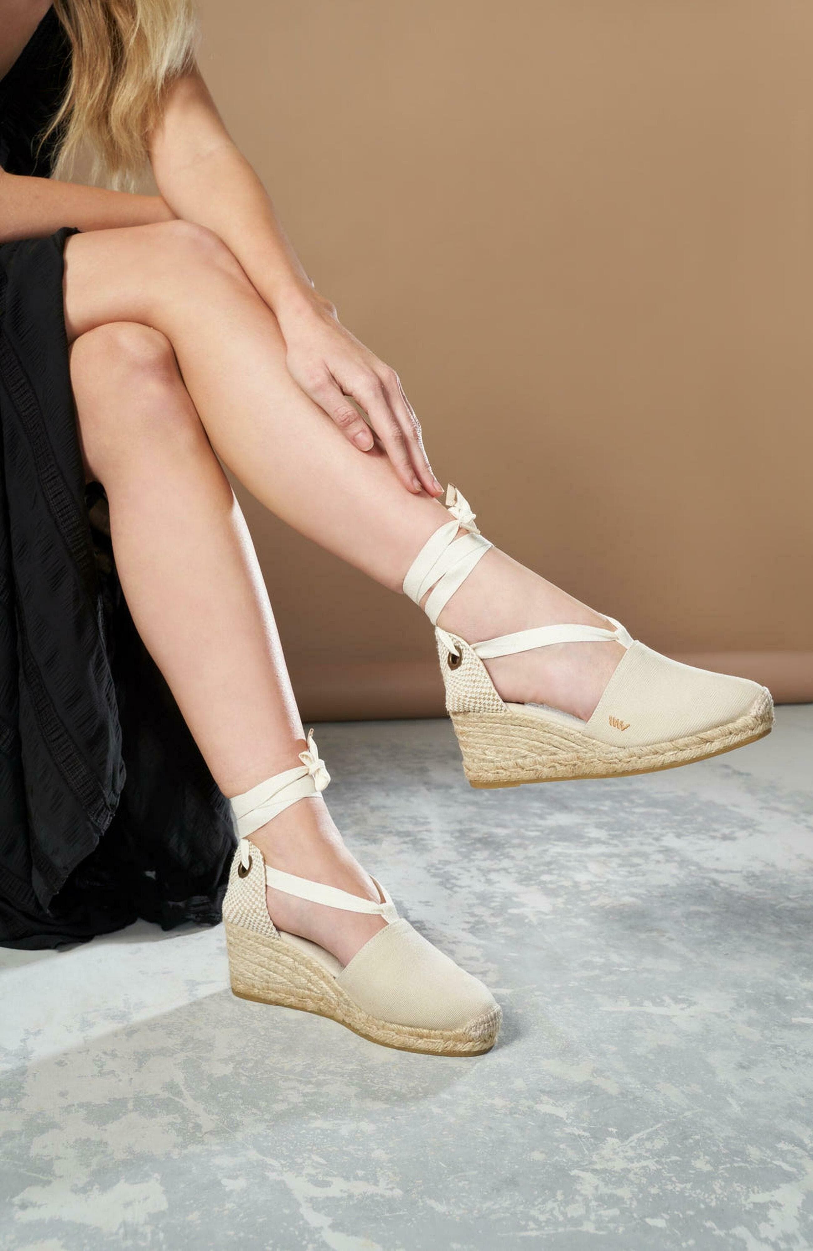 Escala Canvas Espadrille Wedges, Alternate, color, Beige