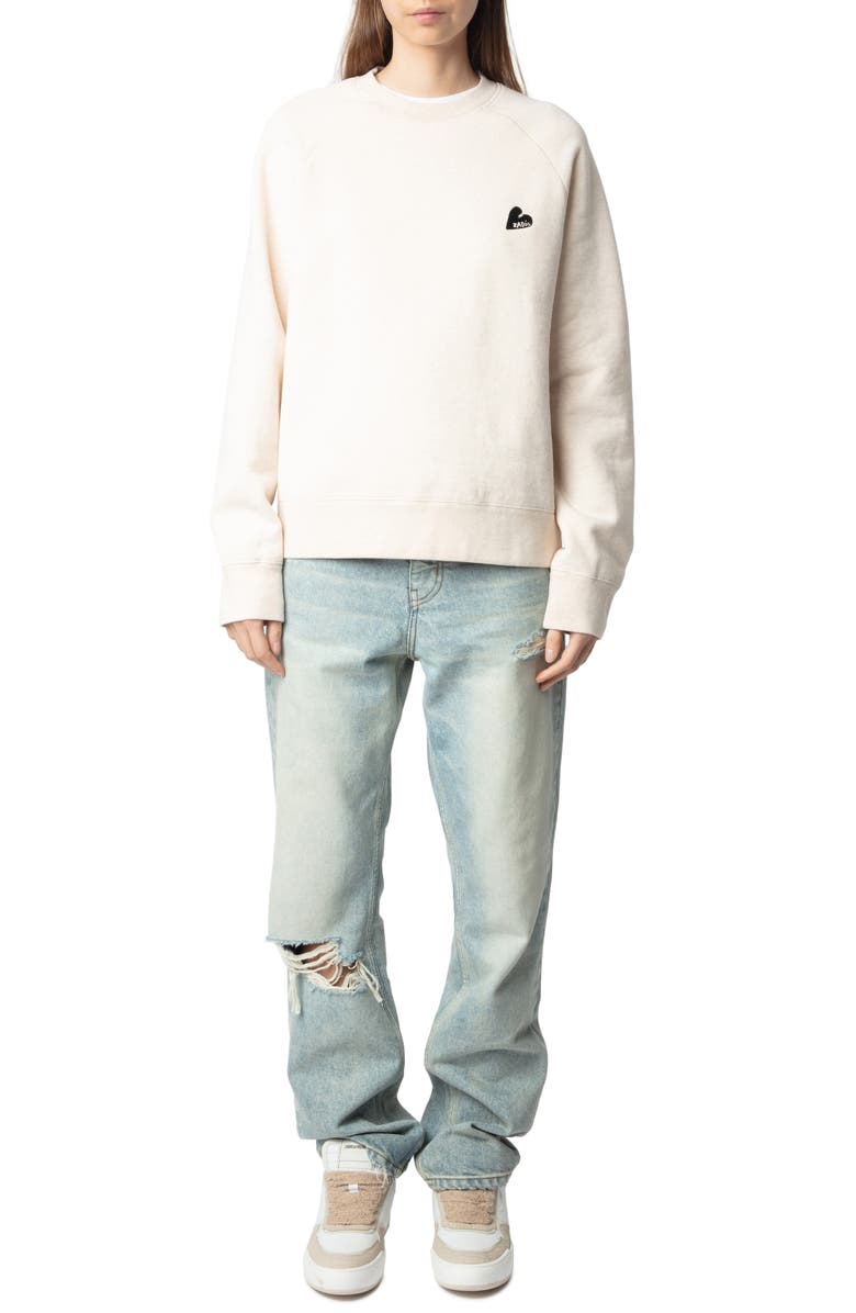 Zadig & Voltaire Upper Mo Heart Cotton Blend Sweatshirt, Alternate, color, 