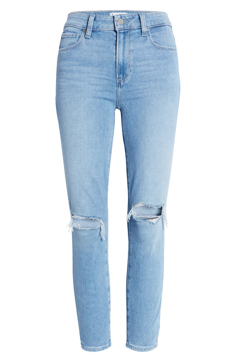 PAIGE Hoxton Ripped High Waist Crop Skinny Jeans, Alternate, color, Fiesta Des