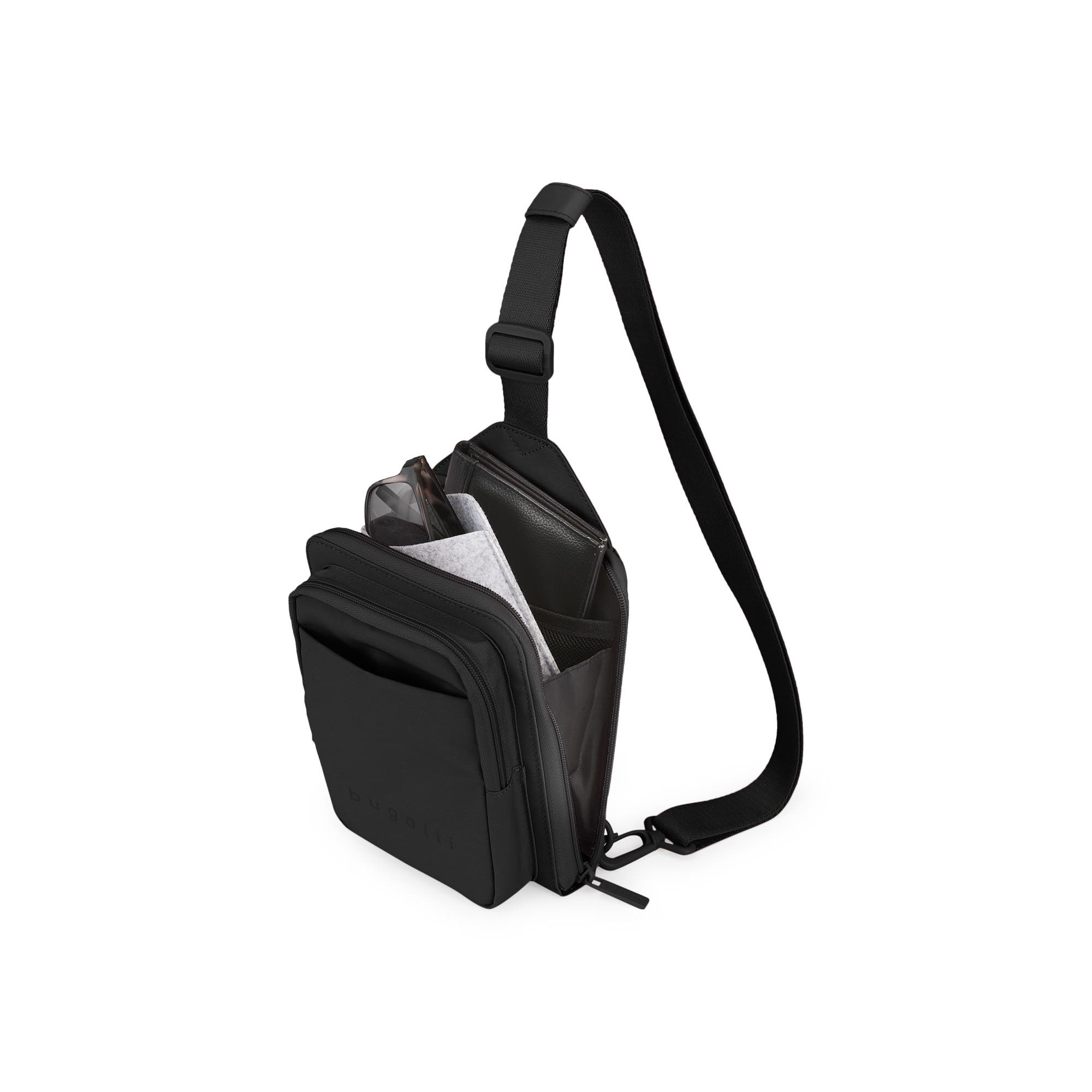 bugatti Downtown Essentials Sling Bag, Alternate, color, Black