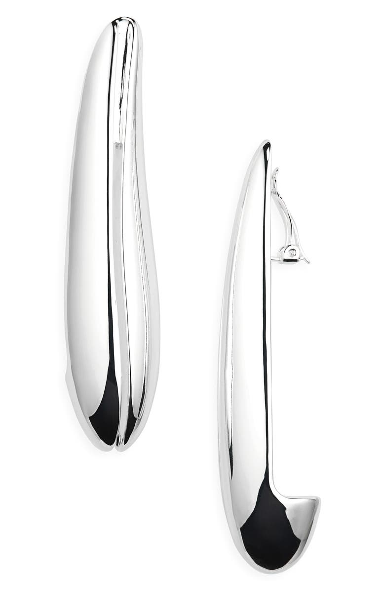 Tory Burch Elongated Wave Drop Clip-On Earrings, Main, color,