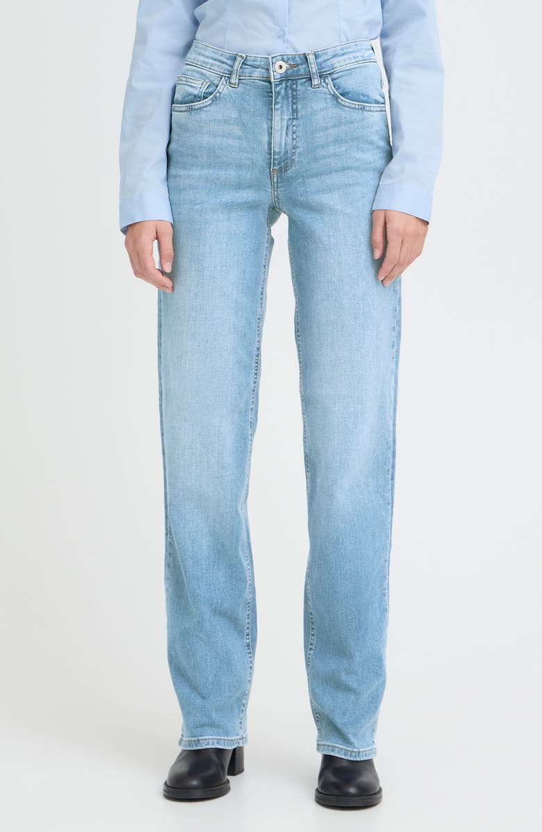 ICHI Twiggy Straight Leg Jeans, Main, color, Light Blue