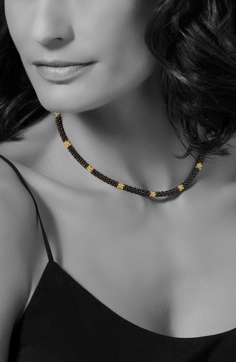 LAGOS 18K Gold & Black Caviar Bead Rope Necklace, Alternate, color, 