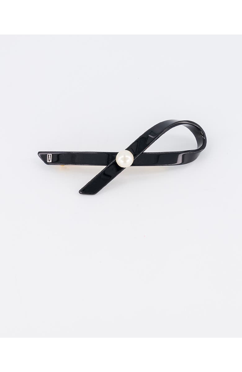 Alexandre de Paris Lutece acetate and pearl barette, Alternate, color, Black