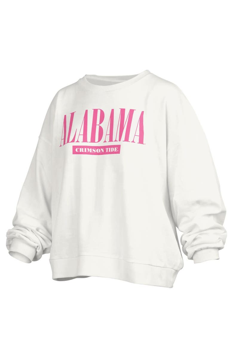 PRESSBOX Women's Pressbox White Alabama Crimson Tide Sutton Janise Waist Length Oversized Pullover Sweatshirt, Main, color, 
