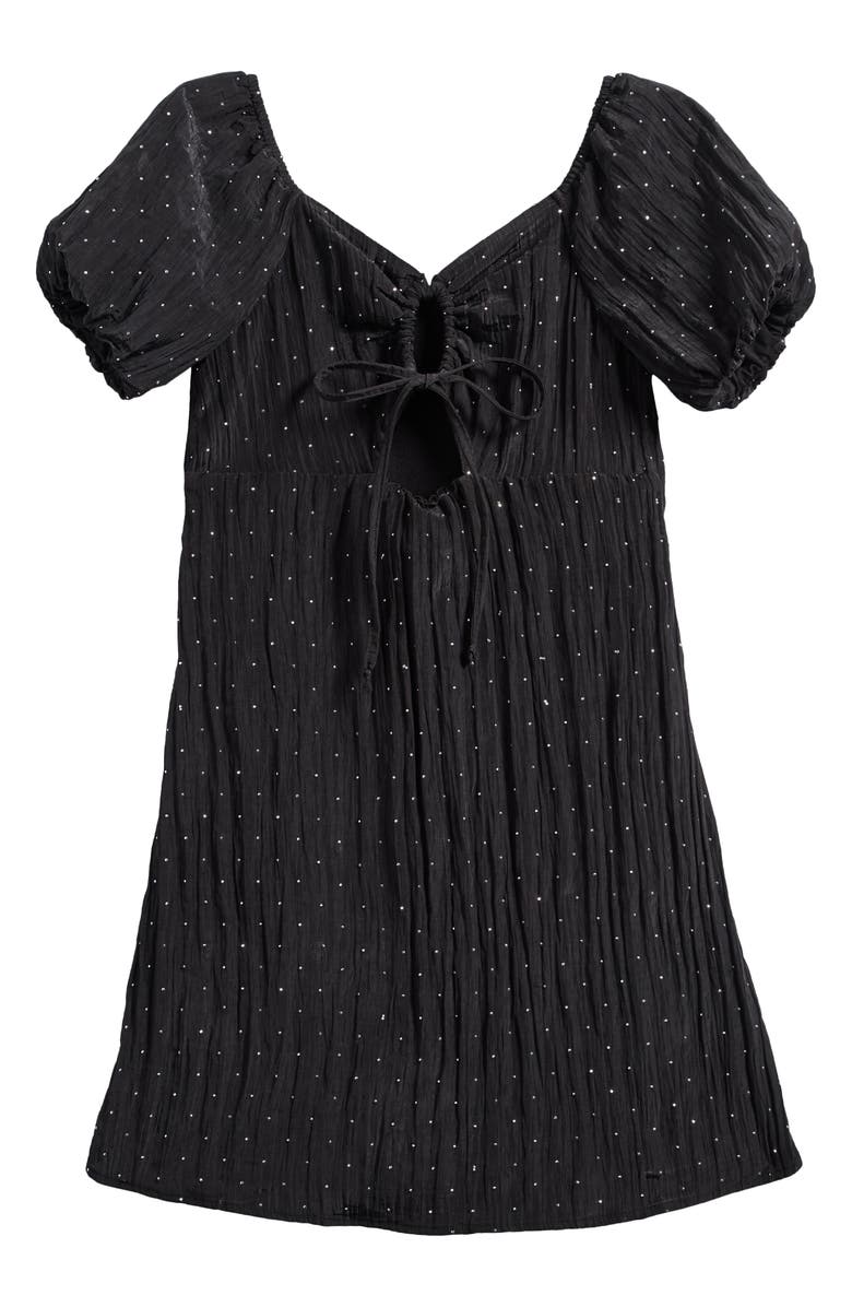 Ava & Yelly Kids' Rhinestone Cutout Taffeta Party Dress, Alternate, color, Black