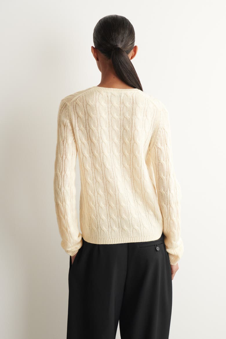 Cable-knit Cashmere Cardigan, Alternate, color, IVORY