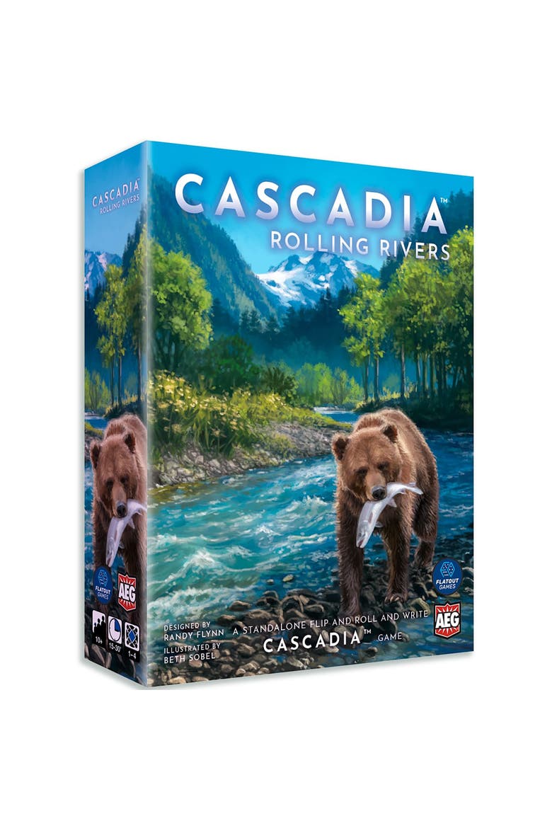 Cascadia Rolling Rivers Puzzly Fliprollwrite Board Game, Main, color, Multicolored