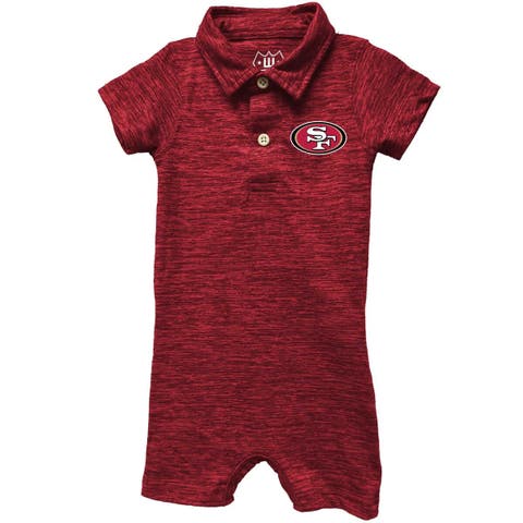Infant Wes & Willy Scarlet San Francisco 49ers Short Leg Cloudy Yarn Polo Bodysuit
