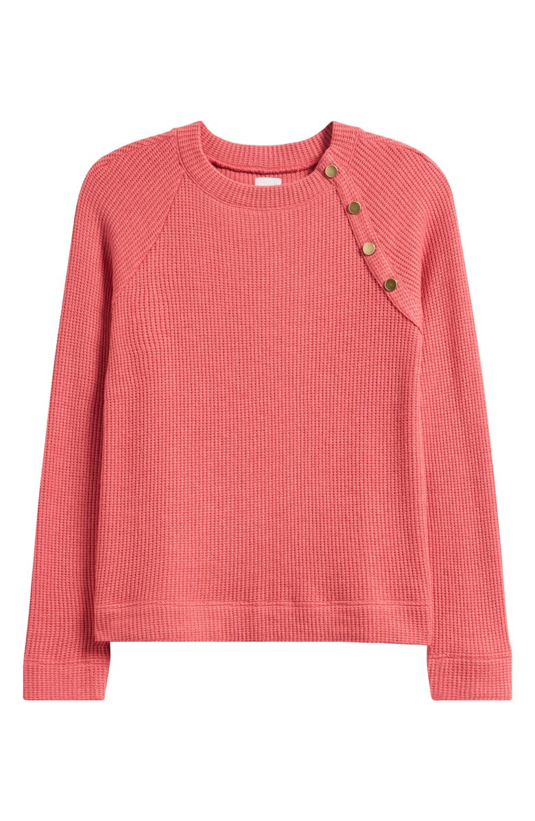 NIC+ZOE Thermal Knit Button Top, Alternate, color, Cinnabar