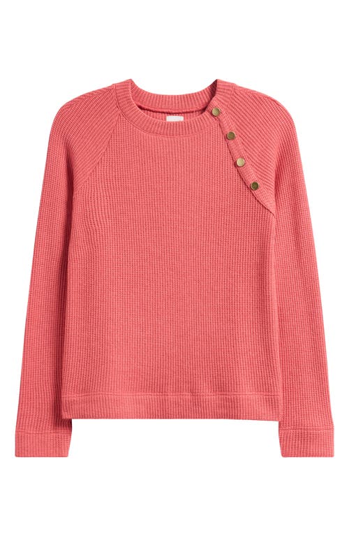 Nic + Zoe Nic+zoe Thermal Knit Button Top In Red