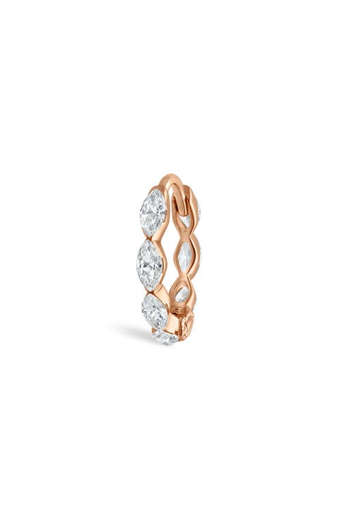 Single Diamond Marquise Eternity Hoop Earring