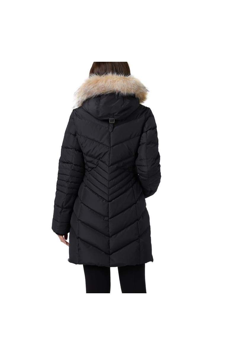 Pajar Queens Faux Fur Trim Chevron Quilt Mid Length Coat, Alternate, color,