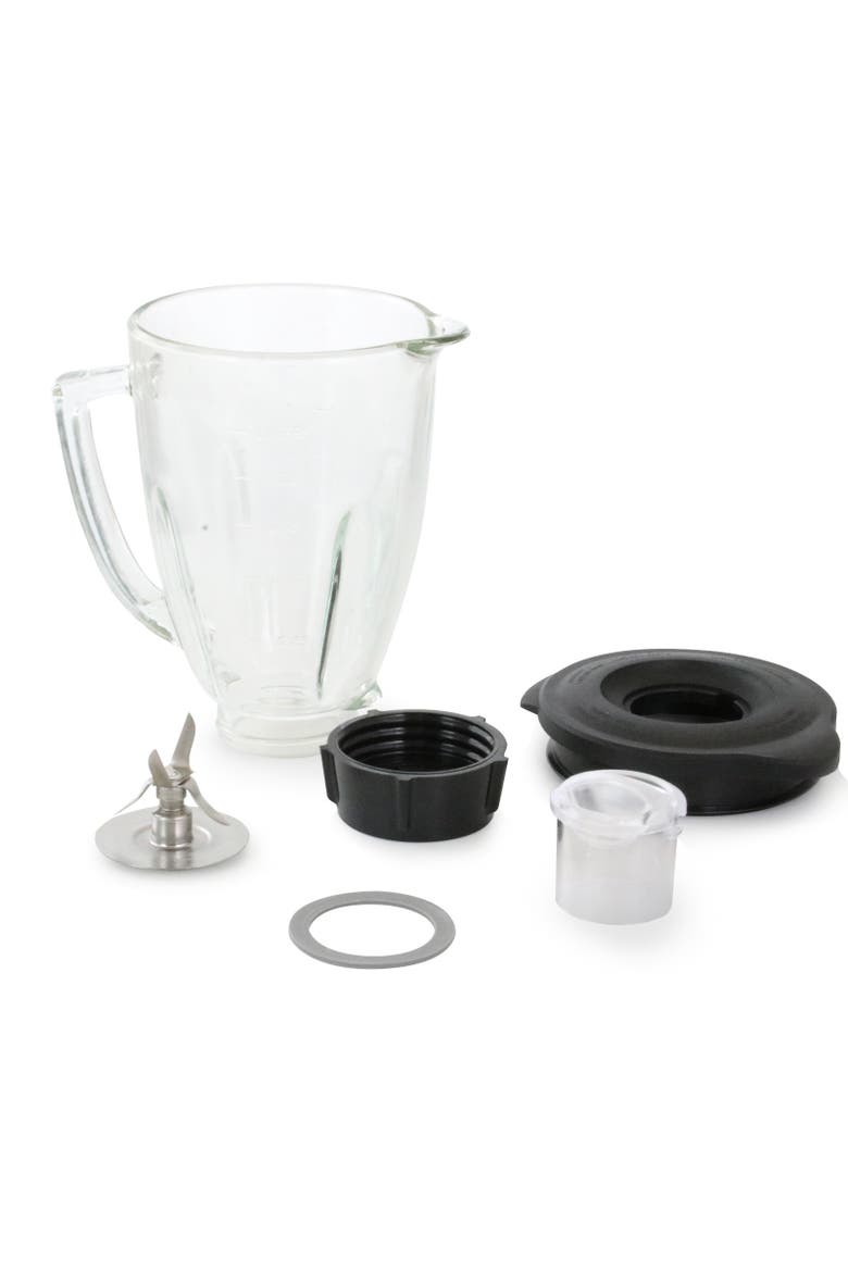 6 Piece 48 Oz Round Blender Glass Jar Replacement Kit, Alternate, color, Black