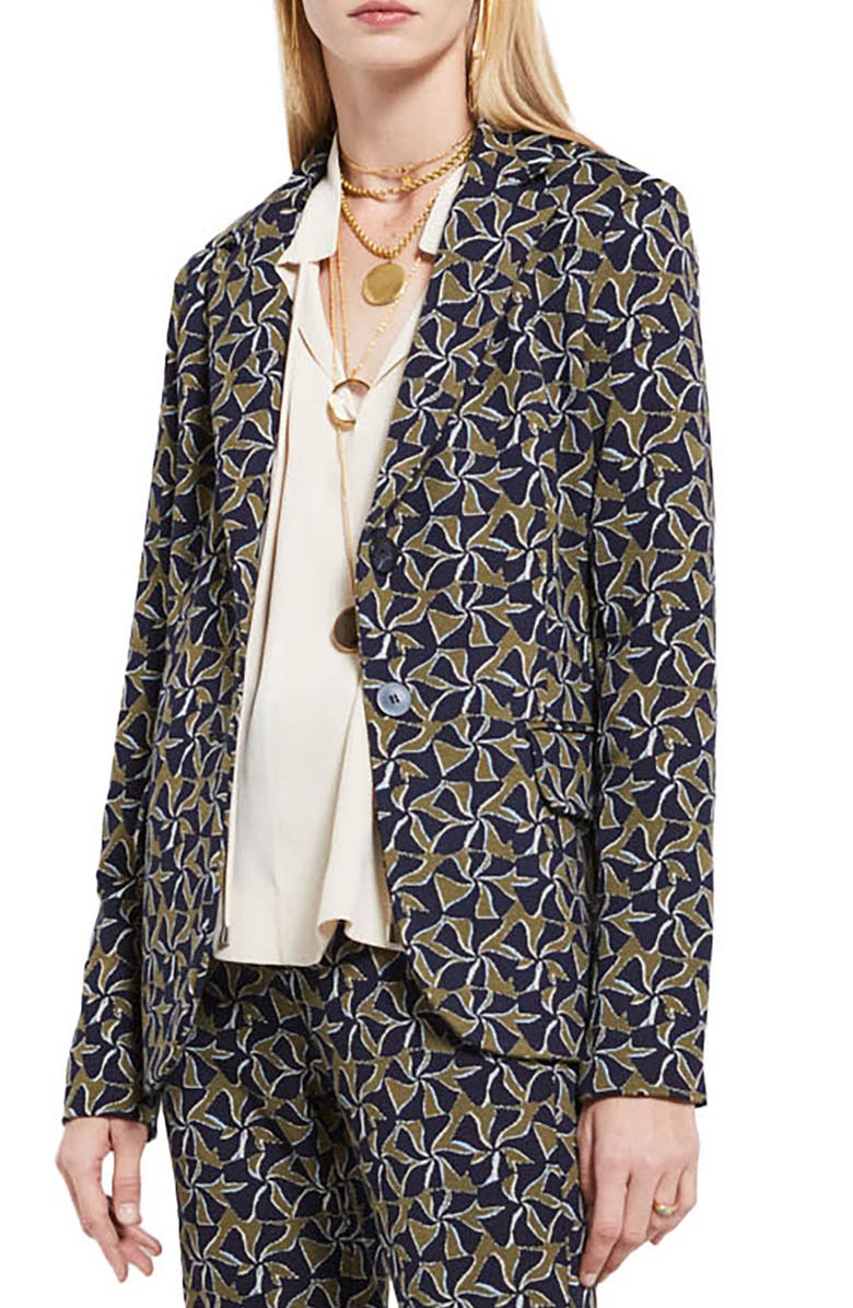 ottod'Ame Printed Fit Jacket, Main, color, Blue