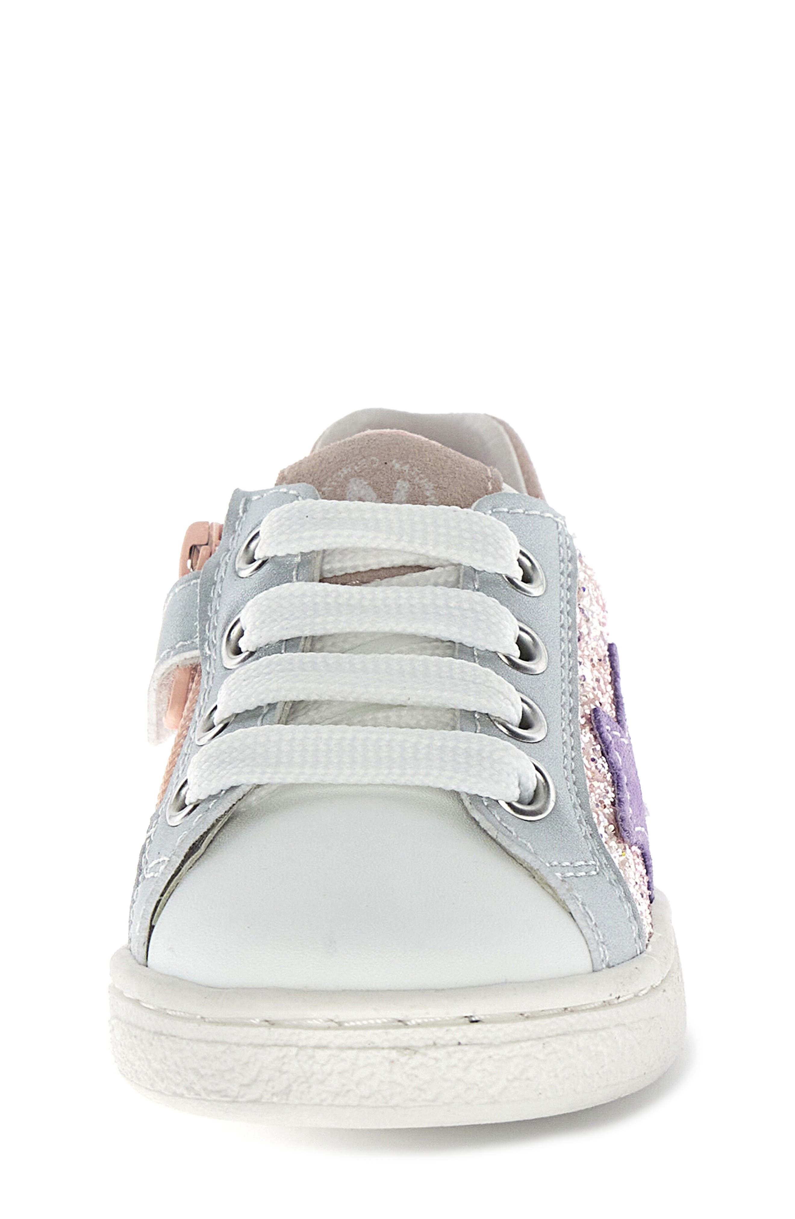 Kids' Pinn Zip Leather Sneaker, Alternate, color, WHITE