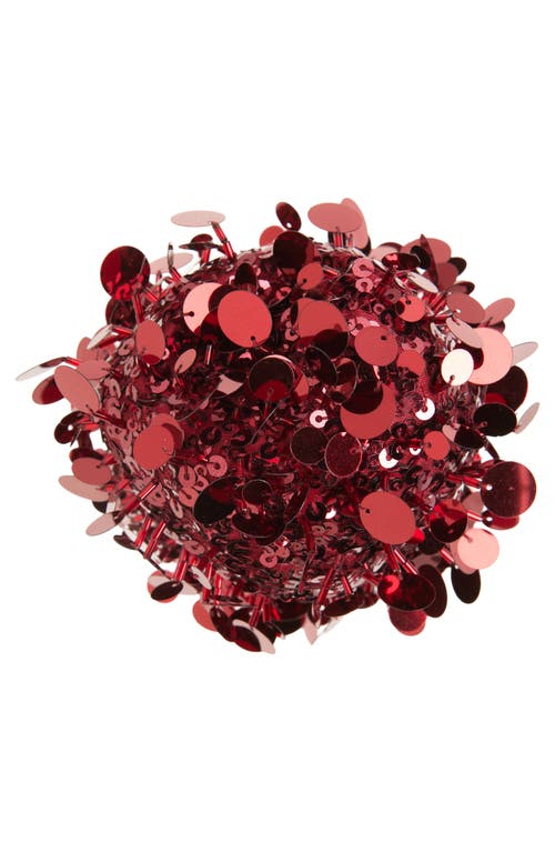 Anya Hindmarch Mini Sriracha Embellished Clutch In Burgundy