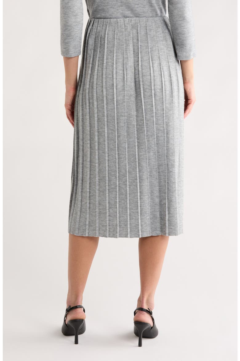 Pleated Midi Skirt, Alternate, color, SILVER HEATHER
