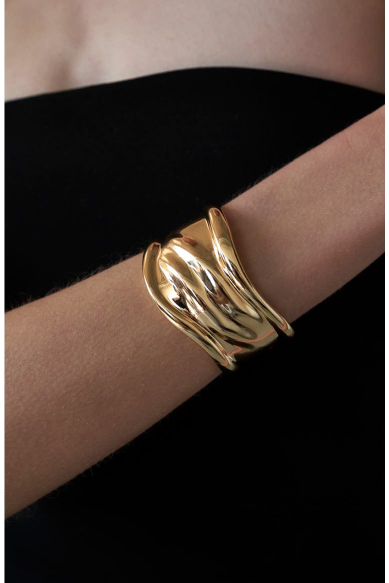 Adva Cuff Bracelet, Alternate, color, GOLD