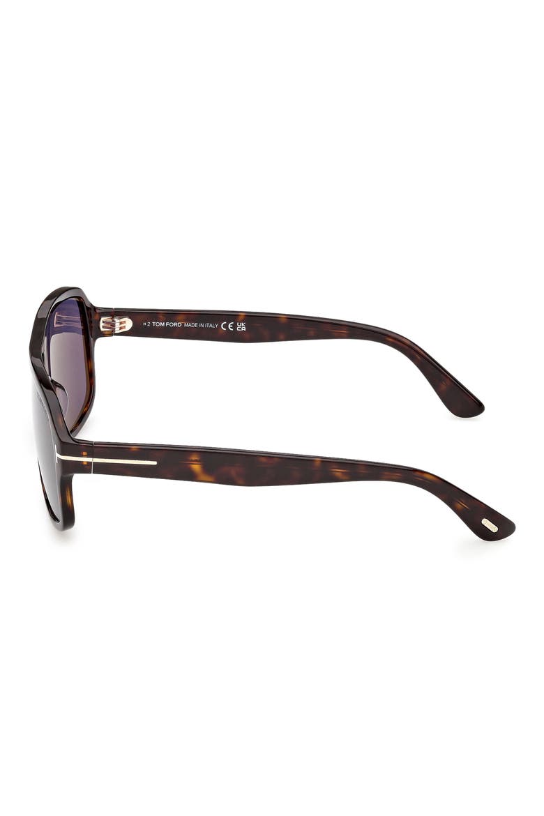 William 0-2 63mm Oversize Navigator Sunglasses, Alternate, color, DARK HAVANA / BLUE